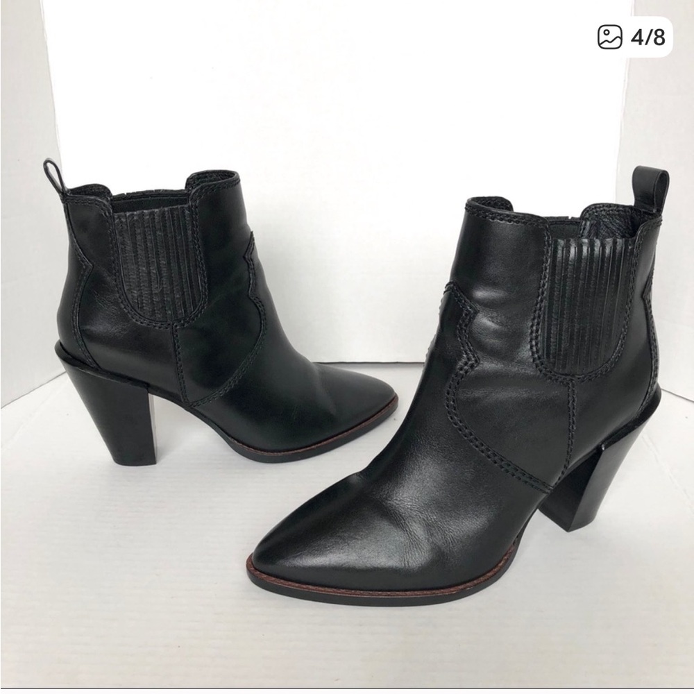 Coach Black Leather Westyn Ankle Boots